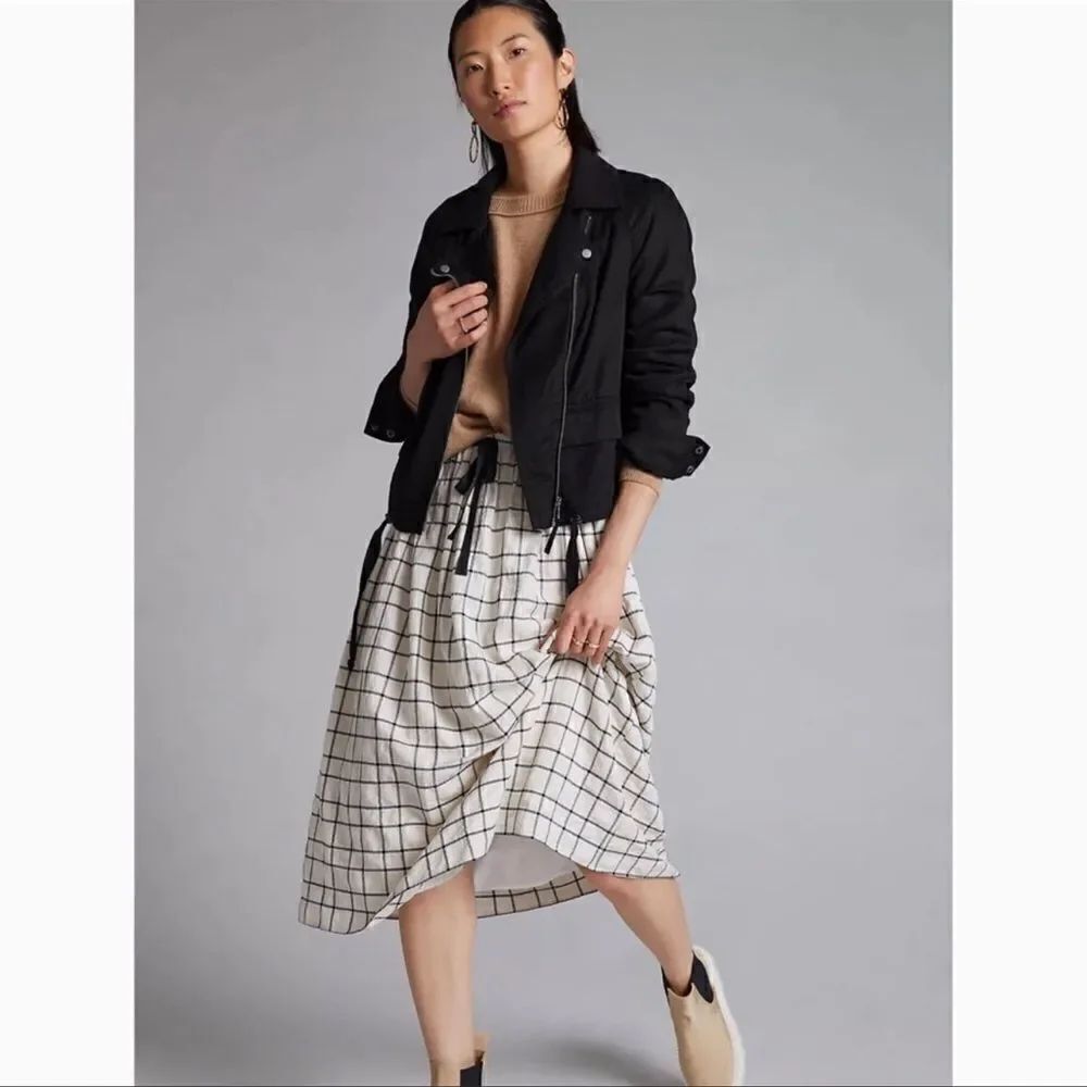 Anthropologie Marrakech Black Twill Moto Jacket NEW Size XS